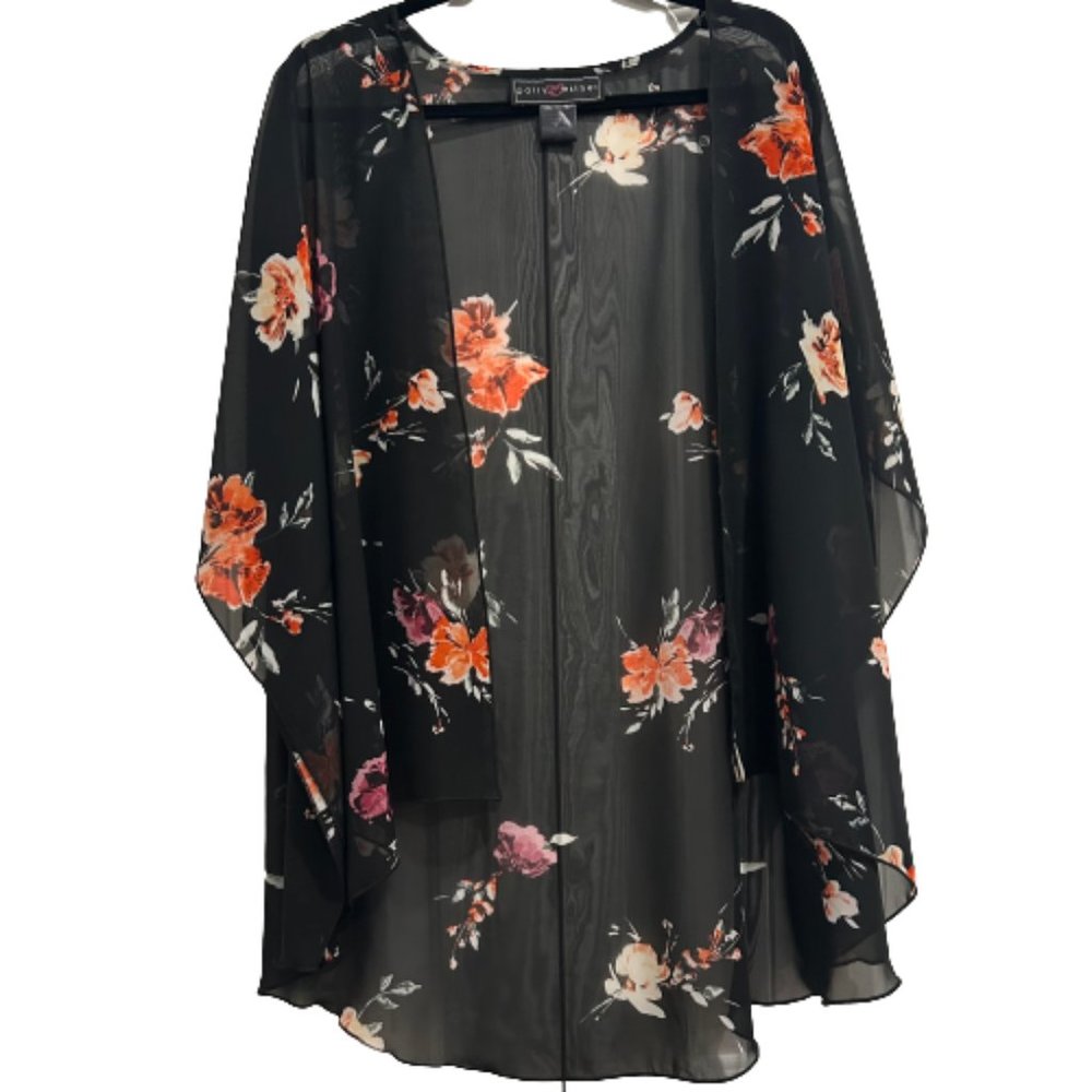 Sheer Polly Esther Flower Kimono Women’s Size XL
